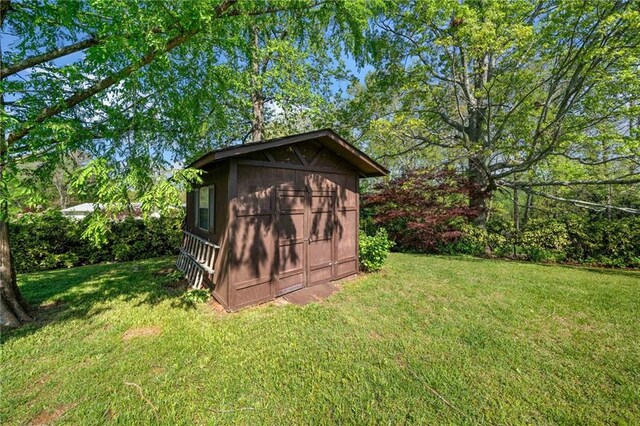 view of shed