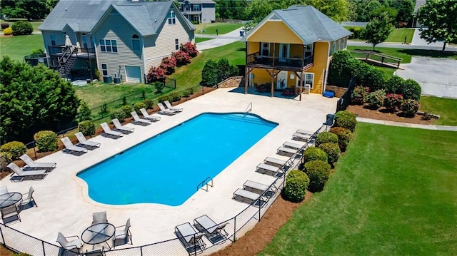 238 Lighthouse Cv SW, Adairsville, GA 30103 - community pool featuring a patio and stairs