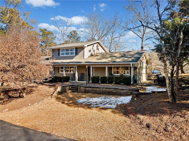 view of front of house with covered porch