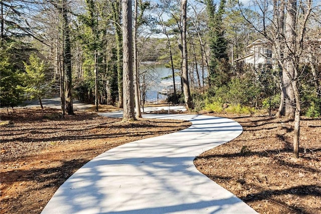 surrounding community featuring a water view