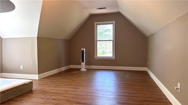 225 Austin Oaks Dr SE, Ellenwood, GA 30294 - additional living space with wood finished floors, baseboards, lofted ceiling, and visible vents