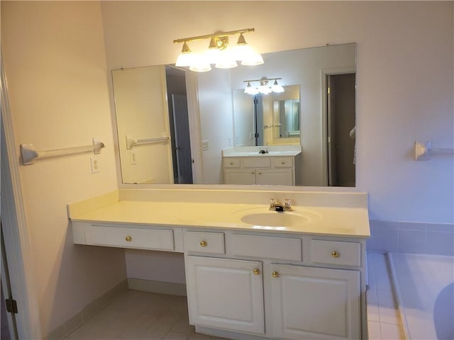 4217 Mill Grove Ln SW, Smyrna, GA 30082 - bathroom featuring tile patterned floors, vanity, and a tub to relax in