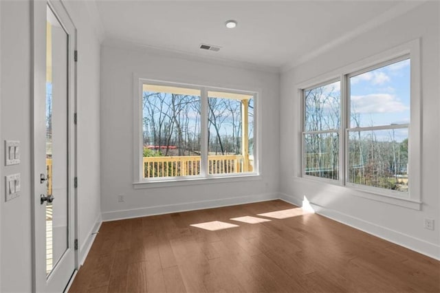 2023 Fern Mountain Ln, Marietta, GA 30064 - interior space featuring baseboards, dark wood-style floors, and ornamental molding