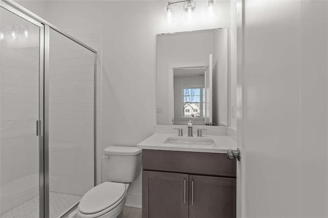 2023 Fern Mountain Ln, Marietta, GA 30064 - bathroom with a stall shower, vanity, and toilet