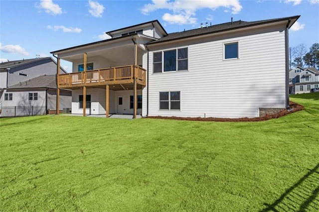 2023 Fern Mountain Ln, Marietta, GA 30064 - back of property featuring fence, a patio area, a wooden deck, and a yard
