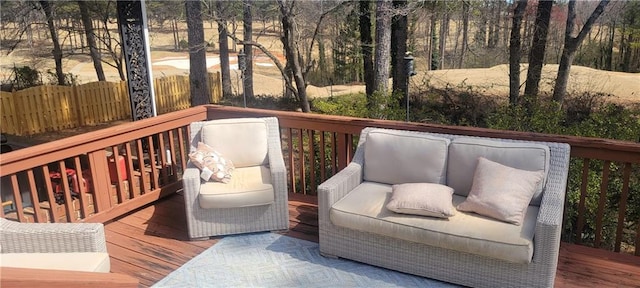 deck with an outdoor living space