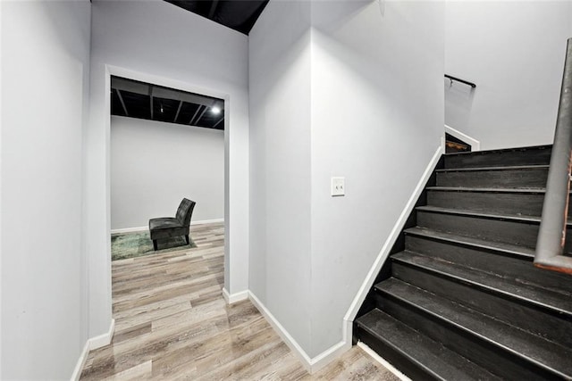 402 Homestead Dr, Dallas, GA 30157 - stairway featuring wood finished floors and baseboards