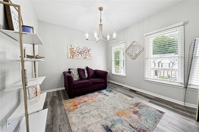 402 Homestead Dr, Dallas, GA 30157 - living area with a chandelier and wood finished floors