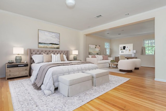 6795 Brandon Mill Rd, Atlanta, GA 30328 - bedroom with ornamental molding, light wood-style flooring, and baseboards