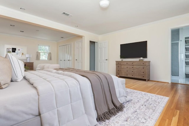 6795 Brandon Mill Rd, Atlanta, GA 30328 - bedroom with wood finished floors, crown molding, and baseboards