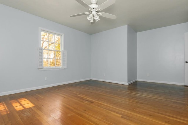 6795 Brandon Mill Rd, Atlanta, GA 30328 - empty room featuring hardwood / wood-style floors, baseboards, and ceiling fan