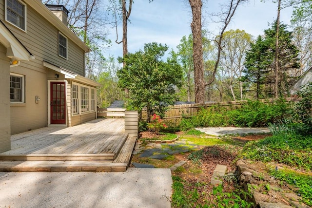 6795 Brandon Mill Rd, Atlanta, GA 30328 - view of yard with fence, a deck, and a patio area