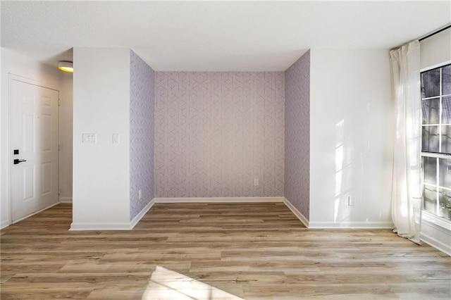 empty room featuring light wood-type flooring