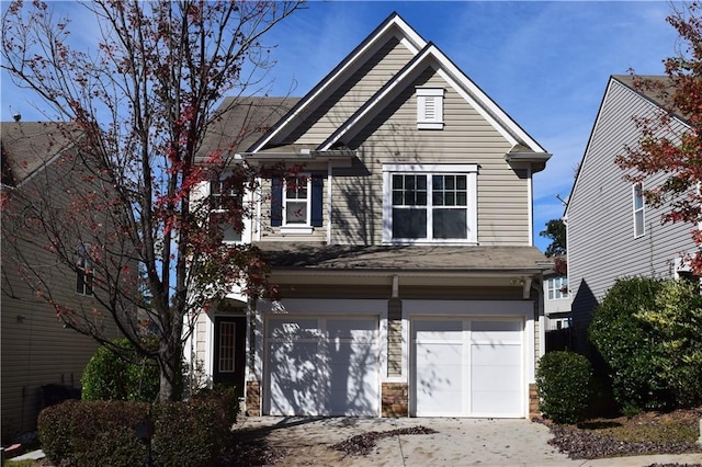 2955 Briaroak Dr, Duluth, GA 30096 - view of front of property with a garage, concrete driveway, and stone siding
