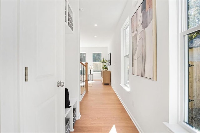 hallway featuring light hardwood / wood-style flooring