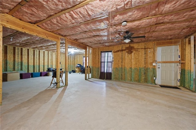 misc room with concrete flooring