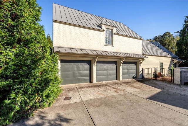 exterior space featuring a garage