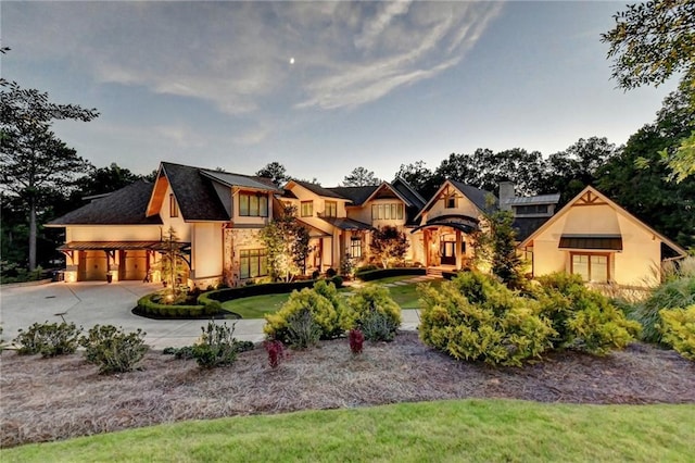 view of front of home with a garage