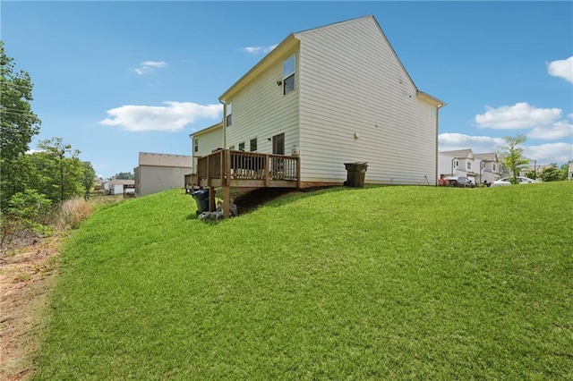 4989 Fawnwood Dr, Gainesville, GA 30504 - back of property with a deck and a lawn