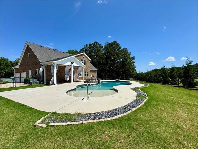 8967 Midlothian Ct, Winston, GA 30187 - swimming pool with a patio area and central air condition unit