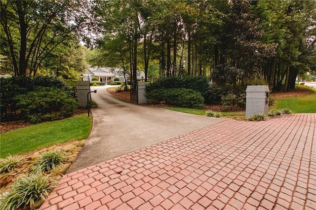 surrounding community with concrete driveway