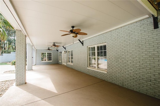 view of patio / terrace featuring a ceiling fan