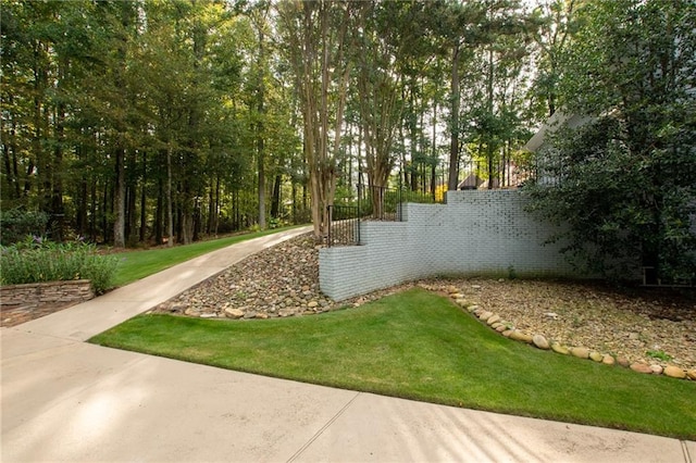 view of yard with fence