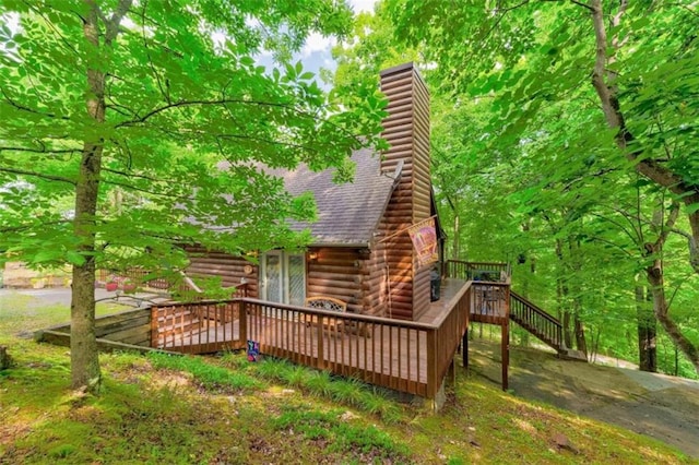 652 Fox Run Dr, Blue Ridge, GA 30513 - view of wooden deck