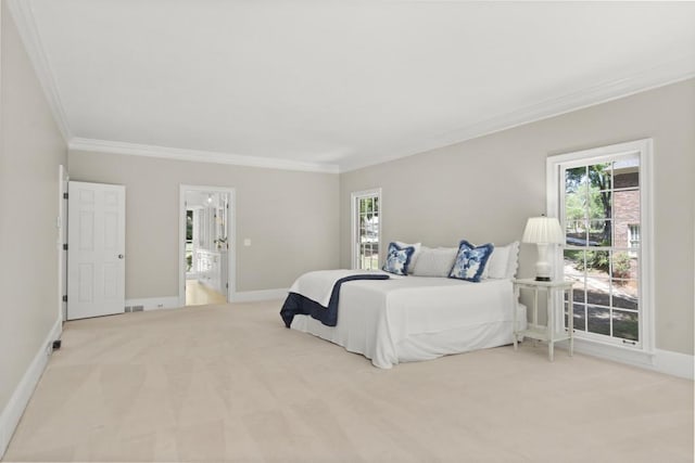 1585 Lazy River Ln, Sandy Springs, GA 30350 - carpeted bedroom with crown molding and baseboards