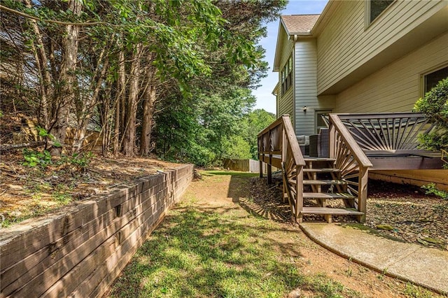 600 Oakmont Hl, Duluth, GA 30097 - view of yard featuring stairs and a wooden deck