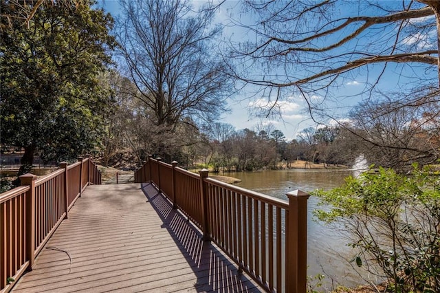 exterior space featuring a water view