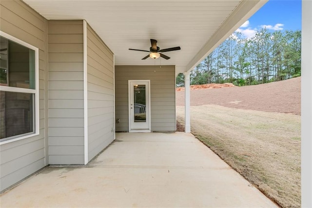 view of patio / terrace with ceiling fan