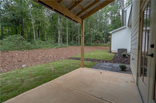 view of patio featuring central AC unit