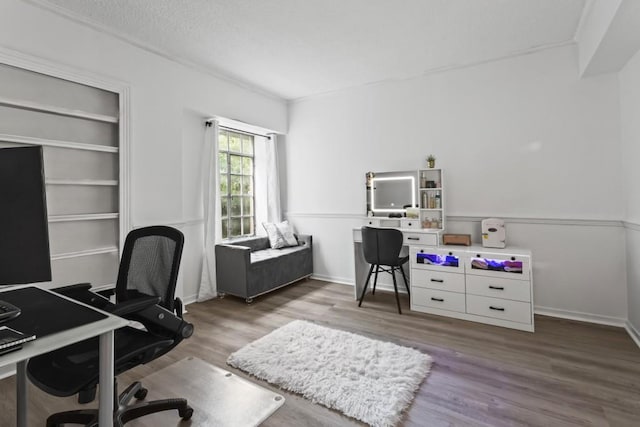 office area featuring wood-type flooring