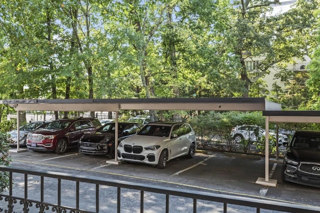 view of car parking featuring a carport