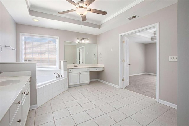 4609 Mctyre Way, Marietta, GA 30064 - bathroom featuring a sink, visible vents, tile patterned floors, and a bath