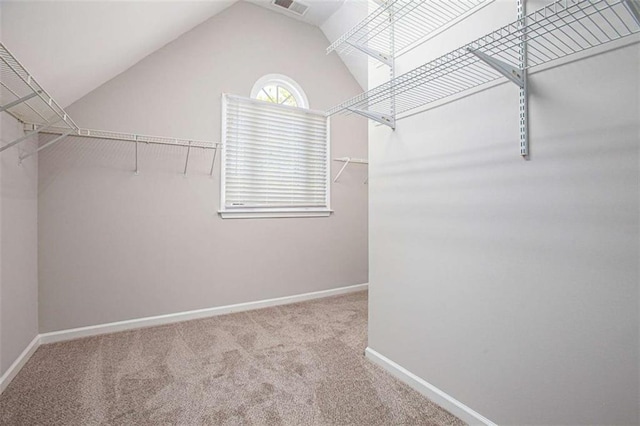 4609 Mctyre Way, Marietta, GA 30064 - spacious closet with visible vents, vaulted ceiling, and carpet floors