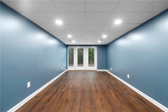 1920 Jett Ridge Rd, Cumming, GA 30041 - spare room featuring french doors, baseboards, dark wood-style flooring, and recessed lighting