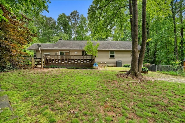 1920 Jett Ridge Rd, Cumming, GA 30041 - back of property featuring central AC unit and a deck