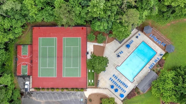 40 Picketts Forge Dr W, Acworth, GA 30101 - view from above of property with a pool area