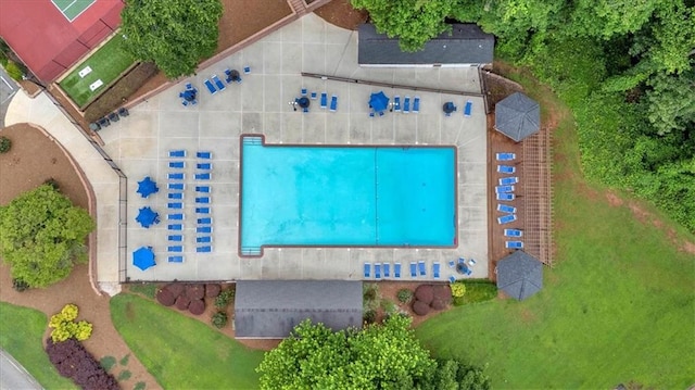 40 Picketts Forge Dr W, Acworth, GA 30101 - aerial view of a pool