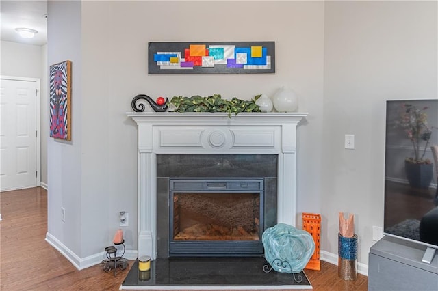 interior details featuring hardwood / wood-style floors