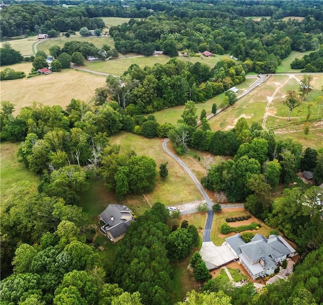 bird's eye view with a rural view