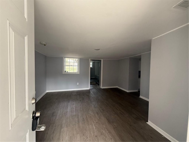 unfurnished room featuring dark hardwood / wood-style floors