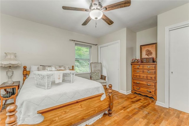 103 White Cir, Rockmart, GA 30153 - bedroom featuring light wood-style floors, ceiling fan, and baseboards
