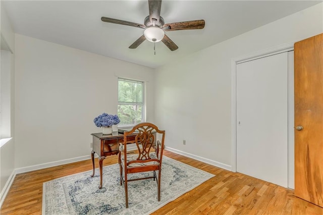 103 White Cir, Rockmart, GA 30153 - office space with ceiling fan, light wood-style flooring, and baseboards