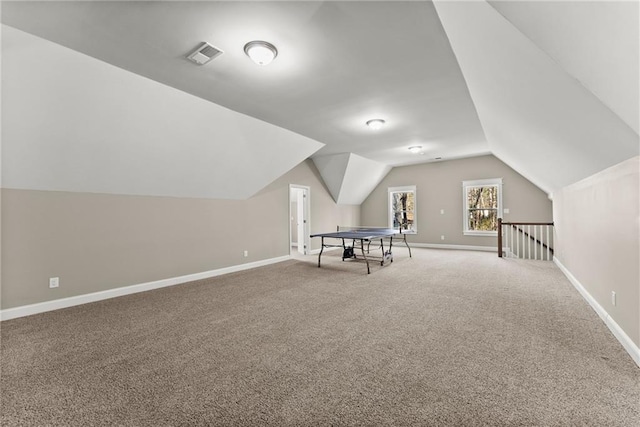 4635 Dawsonville Hwy, Gainesville, GA 30506 - bonus room featuring visible vents, baseboards, carpet, and lofted ceiling