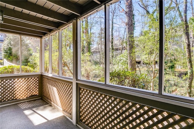 2135 N Forest Trl, Dunwoody, GA 30338 - unfurnished sunroom featuring beam ceiling