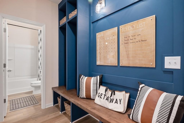 104 Chapel Hill Pkwy, Newnan, GA 30263 - mudroom featuring baseboards and wood finished floors