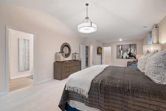 104 Chapel Hill Pkwy, Newnan, GA 30263 - bedroom with lofted ceiling, baseboards, and light colored carpet